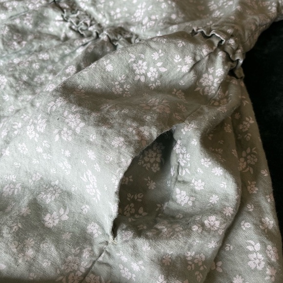 Lalibela Not Perfect Linen Floral Dress Light Green Medium - Picture 9 of 13